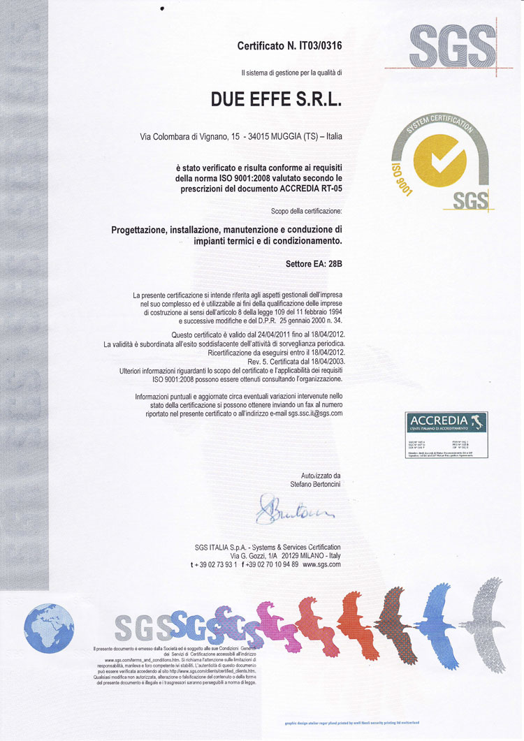 Attestazione ISO 9001